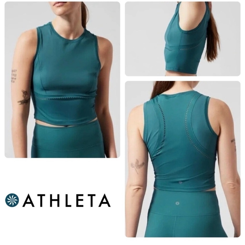 Athleta NEW tank top 2X Levitate Borealis Green gym workout